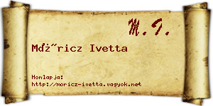 Móricz Ivetta névjegykártya